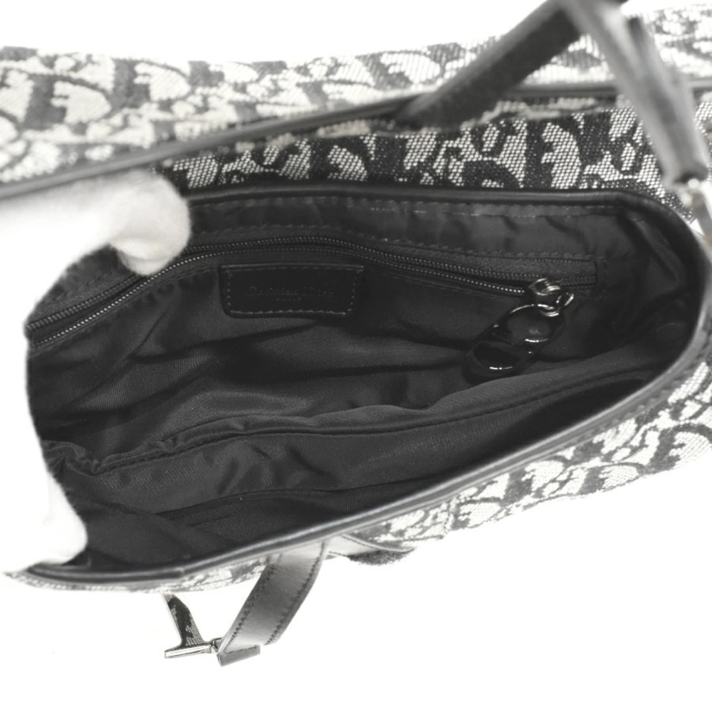 Christian Dior Trotter Saddle Bag Handbag One Shoulder Hobo Black - Picture 7 of 8
